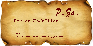 Pekker Zsüliet névjegykártya